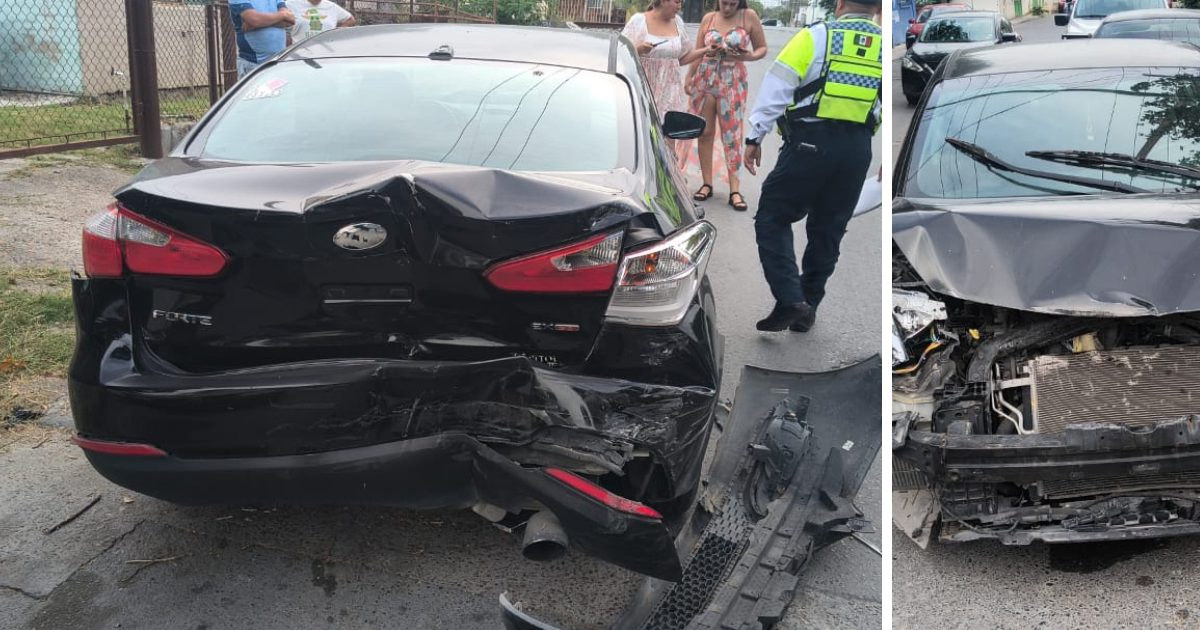 Mujer despistada provoca fuerte choquezón en la colonia Matamoros; así quedaron los vehículos