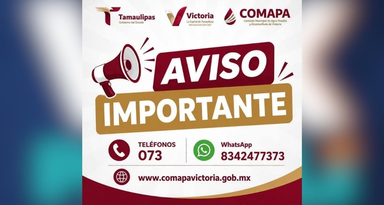 Suspenderán agua en nueve colonias de Ciudad Victoria, Tamaulipas, por cambio de válvulas Suspenderán agua en nueve colonias de Ciudad Victoria, Tamaulipas, por cambio de válvulas